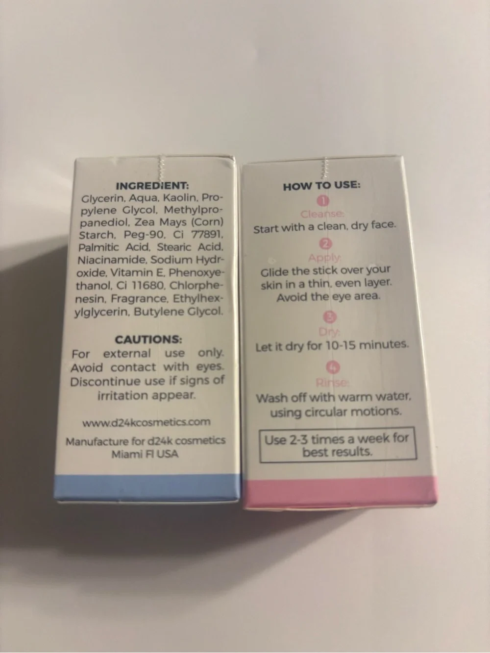 24K Cosmetics Rose Clay Mask Stick — Pink Detoxifying Mask